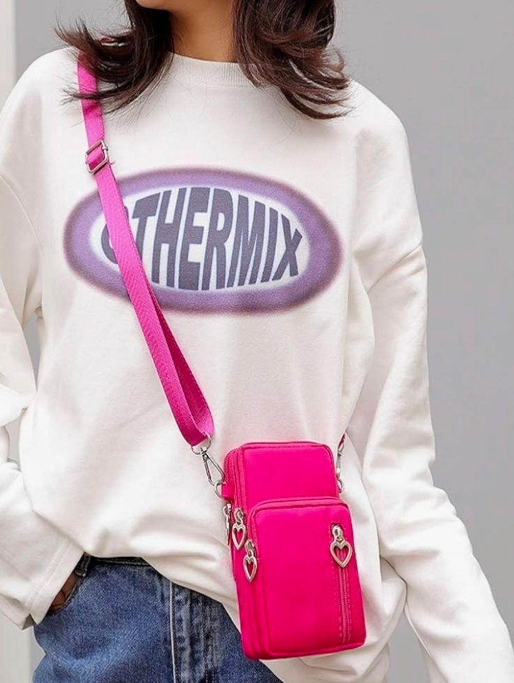 🔹️Hot Pink Minimalist Versatile Phone Crossbody Purse